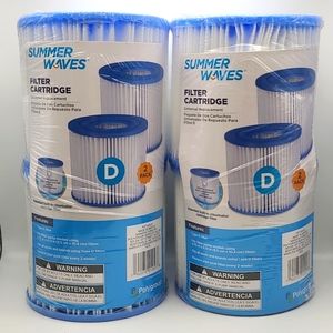 4-Pack Summer Waves Type D Pool Filters (New)